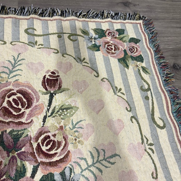 Vtg Darling Mother Tapestry Throw Blanket Fringe 48"X 56" Mothers Day Cottage - Picture 9 of 16
